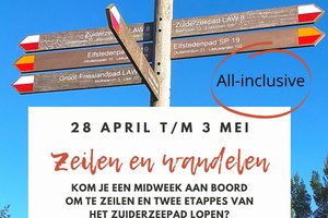 ➡️Segeln+Wandern Kurzwoche 28 april-3 mai: Segeln und 2 Etappen „Zuiderzee-Wanderweg“ wandern. ALL-INCLUSIVE